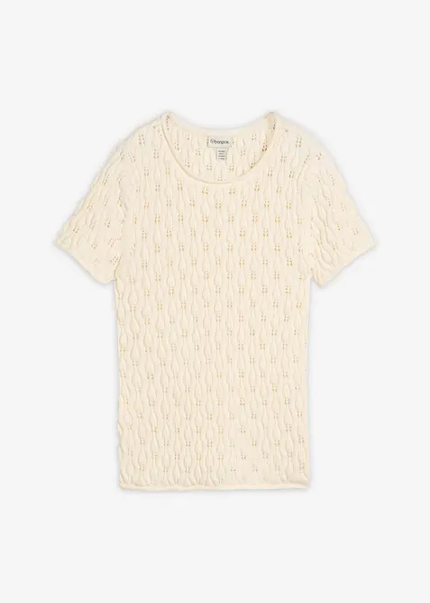 Pull ajour&eacute; en coton, bonprix