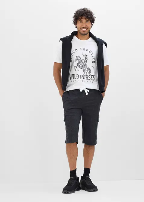 Bermuda cargo en sweat 100% coton, bonprix