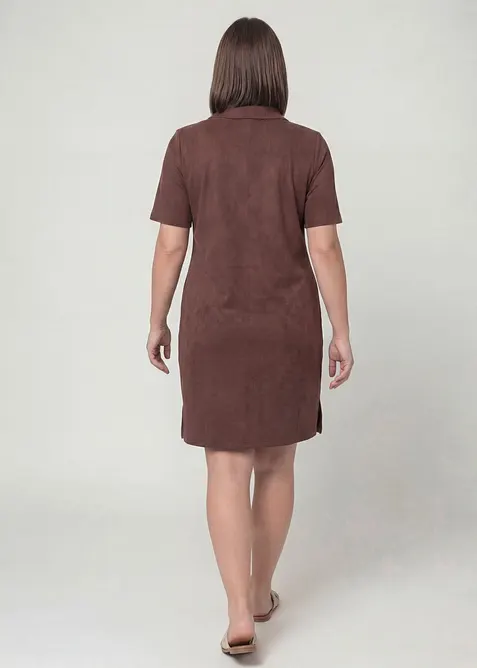 Knieumspielendes Frottee-Kleid mit Polokragen, bonprix