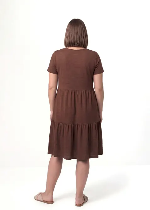 Shirtkleid mit Strukturmuster aus Viskose-Mix, bonprix