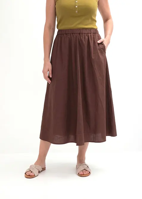 Midirock aus Leinen-Mix, bonprix