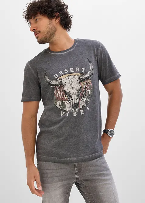 T-Shirt in gewaschener Optik aus reiner Bio-Baumwolle, bonprix