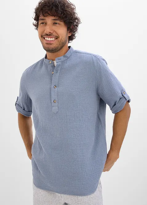 Chemise manches courtes en gaze de coton, bonprix