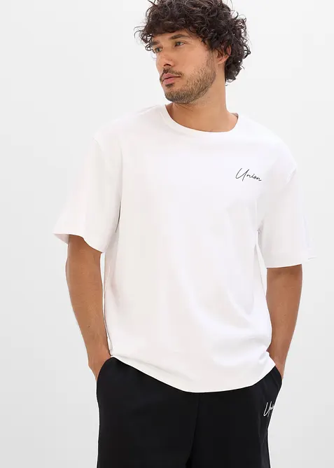 Lot de 2 T-shirts en coton &eacute;pais, bonprix