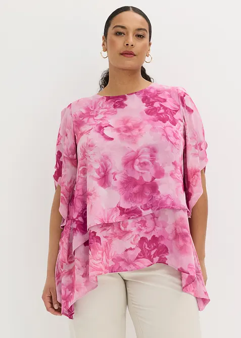 Zipfelbluse im Lagen-Look, bonprix