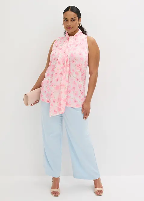 Schlupfbluse aus gl&auml;nzendem Satin mit Bindedetail, bonprix