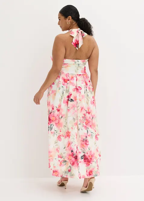 Neckholder-Kleid aus strukturiertem Crepe, bonprix