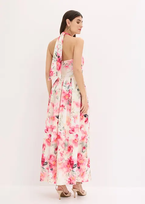 Neckholder-Kleid aus strukturiertem Crepe, bonprix