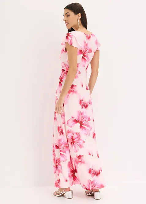 Robe longue en jersey fin avec drap&eacute;, bonprix