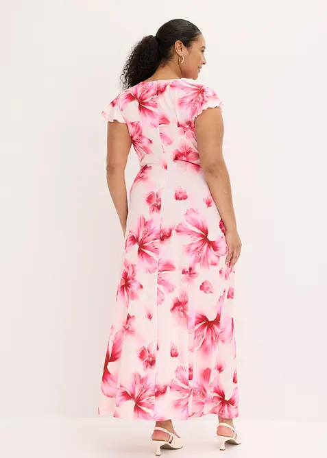 Robe longue en jersey fin avec drap&eacute;, bonprix