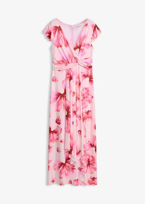 Robe longue en jersey fin avec drap&eacute;, bonprix