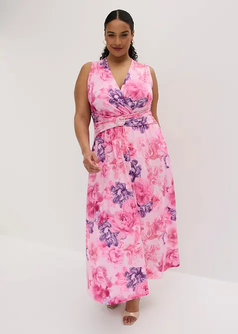 Robe longue en jersey fin avec accessoire, bonprix