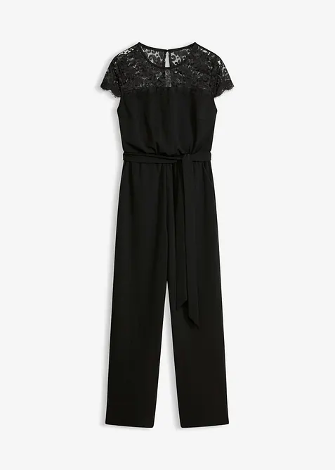 Overall aus feinem Jersey mit Spitze, bonprix