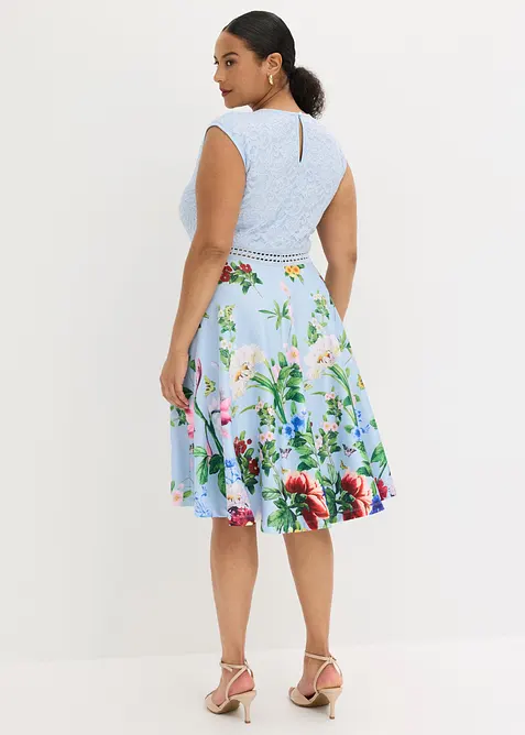 Robe midi &agrave; dentelle, bonprix