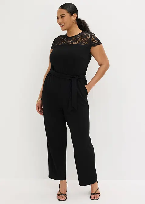 Combinaison en jersey avec dentelle, bonprix