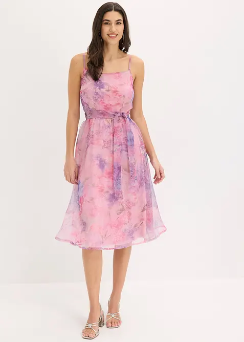 Midikleid aus zartem T&uuml;ll mit Bindeband, bonprix