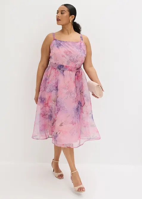 Midikleid aus zartem T&uuml;ll mit Bindeband, bonprix