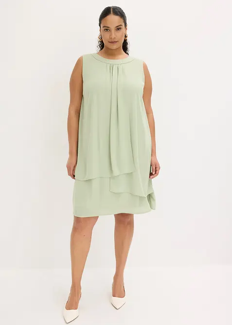 Robe en mousseline, effet superpos&eacute;, bonprix