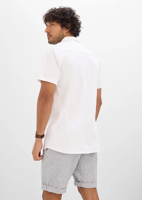 Chemise manches courtes en piqu&eacute; tr&egrave;s extensible, slim, bonprix