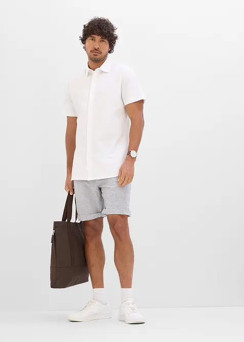 Chemise manches courtes en piqu&eacute; tr&egrave;s extensible, slim, bonprix