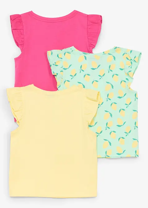 Lot de 3 tops 100% coton, bonprix