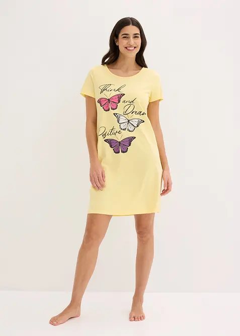 Kurzes Nachthemd aus reiner Bio-Baumwolle, bonprix