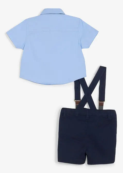 Set aus Kurzarmhemd, Bermuda, Hosentr&auml;ger und Fliege (4-tlg.Set), bonprix