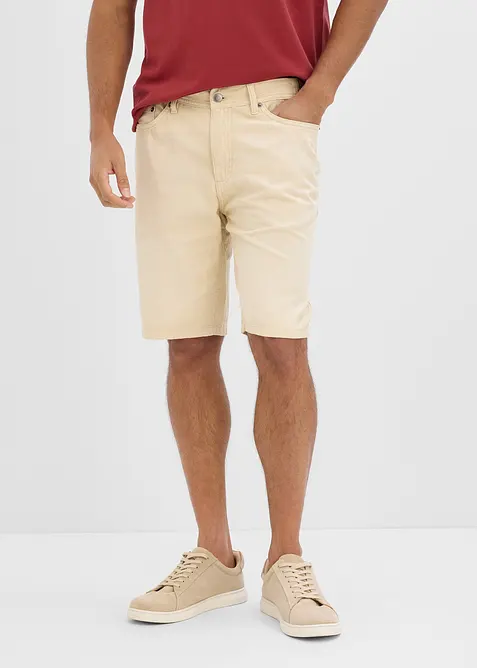 Leichte Bermuda mit Dehnbund aus colored Denim, Regular Fit, bonprix