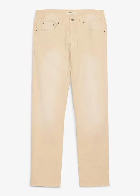 Leichte Regular Fit Jeans mit Dehnbund aus colored Denim, Straight, bonprix