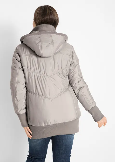 Steppjacke mit breitem Komfortbund und Kapuze, bonprix