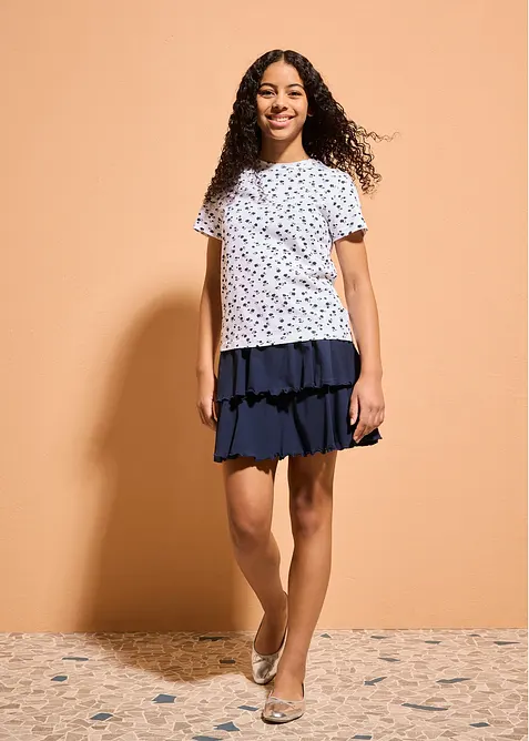 Lot de 2 T-shirts en coton extensible, bonprix