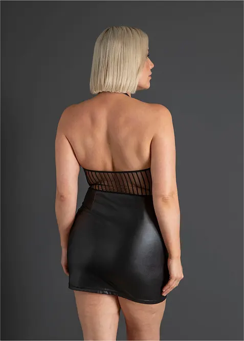 Neckholderkleid mit Wetlook, bonprix