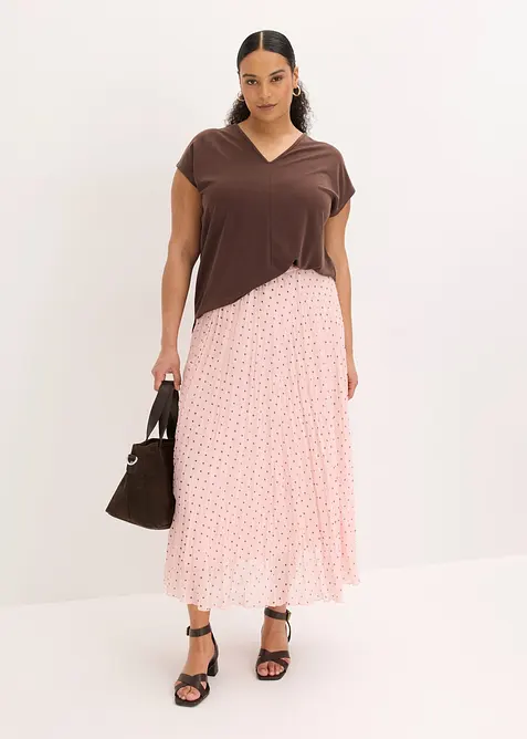 Jupe en mousseline effet froiss&eacute;, bonprix