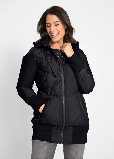 Veste matelass&eacute;e &agrave; finitions &eacute;lastiqu&eacute;es et capuche, bonprix