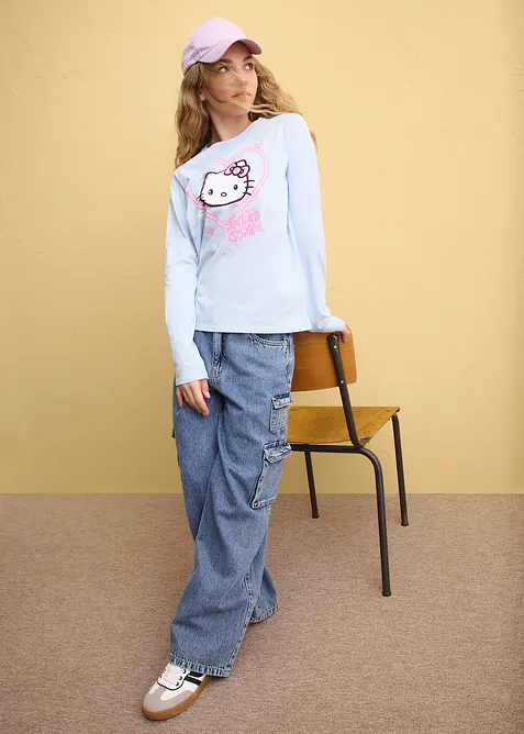 Hello Kitty Langarmshirt aus reiner Baumwolle, Hello Kitty
