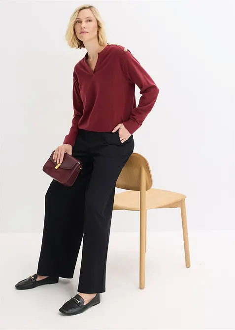 Baumwollpullover mit Knopfdetail, bonprix