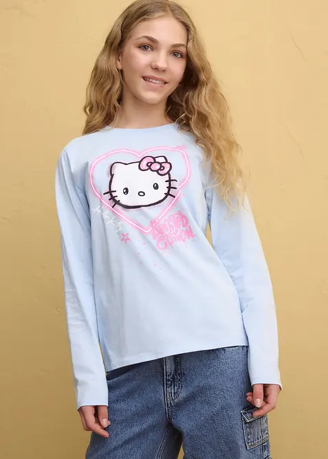 Hello Kitty Langarmshirt aus reiner Baumwolle, Hello Kitty