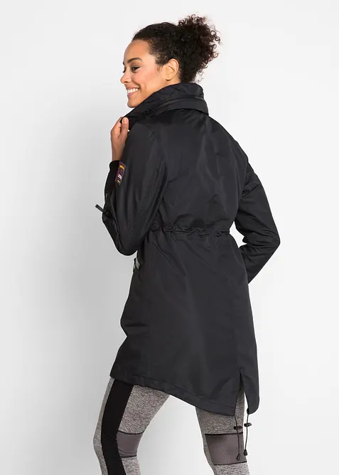 wasserdichter Funktions-Outdoor-&Uuml;bergangsmantel mit Kapuze, 2 in 1-Optik, bonprix