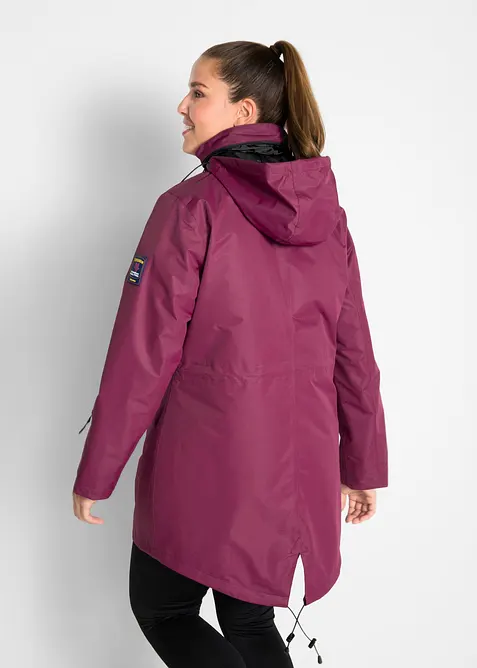 wasserdichter Funktions-Outdoor-&Uuml;bergangsmantel mit Kapuze, 2 in 1-Optik, bonprix