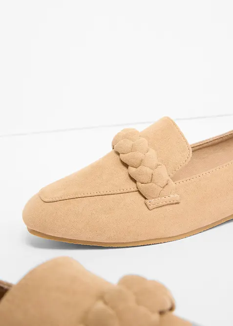 Mocassins &agrave; d&eacute;tail tress&eacute;, bonprix