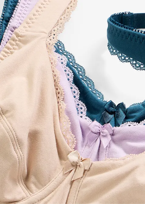 Lot de 3 soutiens-gorge coton &agrave; armatures, bonprix