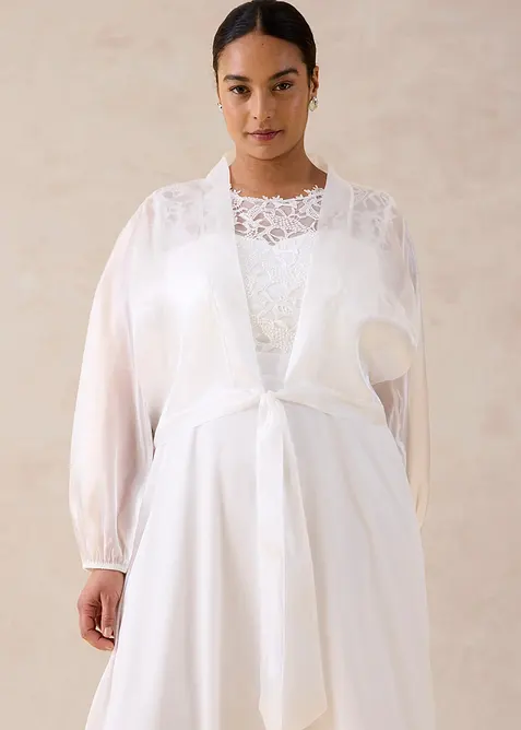 Bol&eacute;ro en tulle fin avec d&eacute;tail &agrave; nouer, bonprix