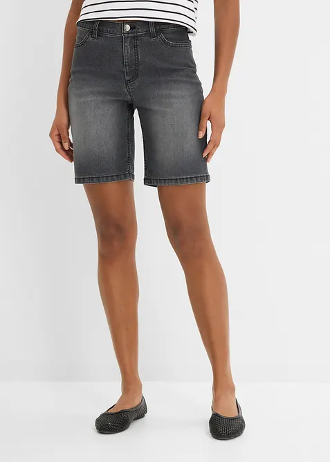 Bermuda en jean, taille mi-haute, bonprix