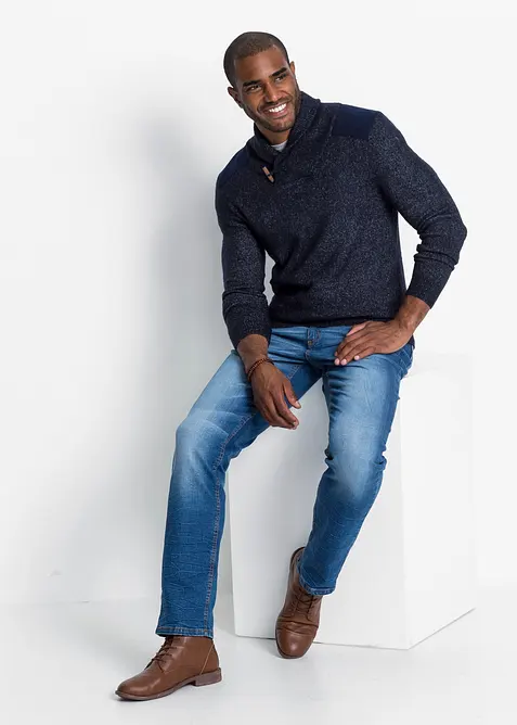 Feinstrickpullover mit Schalkragen, bonprix