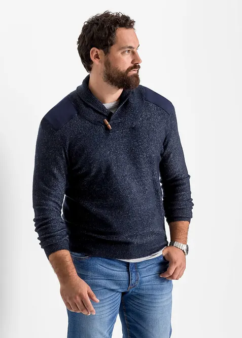 Feinstrickpullover mit Schalkragen, bonprix