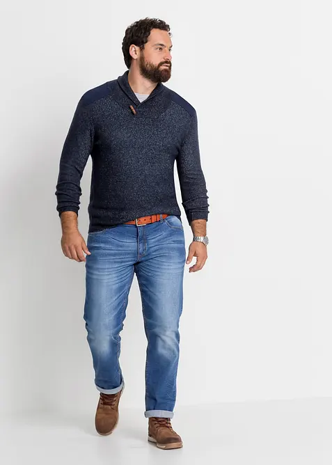 Feinstrickpullover mit Schalkragen, bonprix