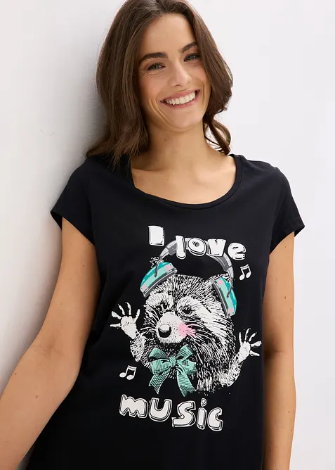 Chemise de nuit courte 100% coton, bonprix