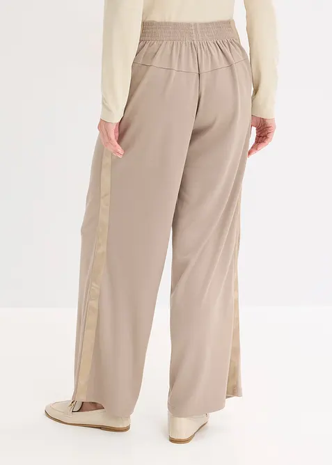 Marlenehose aus Punto di Roma mit Satinband, bonprix