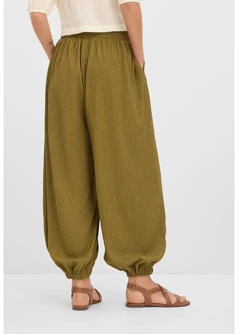 Haremshose aus strukturiertem Cr&ecirc;pe, bonprix