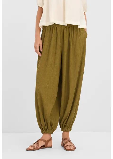 Haremshose aus strukturiertem Cr&ecirc;pe, bonprix